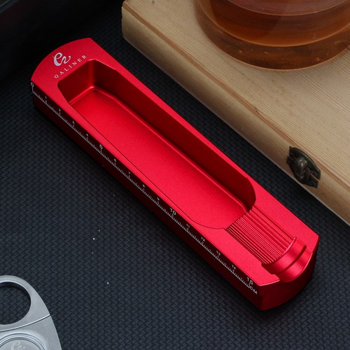 Galiner Metal Cigar Ashtray 1 Slot Holder Jet Torch Cigar Lighter with Punch Red - Picture 9 of 12