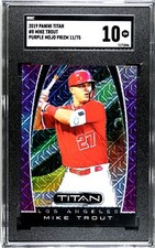 2019 Panini Titan #8 Mike Trout PURPLE MOJO PRIZM /75 SGC 10 GEM MINT