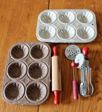 Miniature Kitchen Tools Rolling Pin Egg Beater Muffin Tins