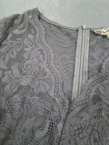 MISSMAY Vintage Floral Black Lace Dress 3/4 Sleeve Ruffle BNWT Womens Size Small - Picture 20 of 22