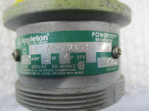 APPLETON ARC3034BC POWERITE RECEPTACLE NSNP - Photo 4/4