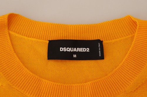 DSQUARED2 Sweater Orange Wool Long Sleeves Men Pullover IT48/US38/M RRP 660usd - Picture 7 of 10