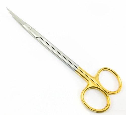 5x Kelly scissors 18 cm curved pointed gold Dental seam surgical TC - Picture 2 of 5