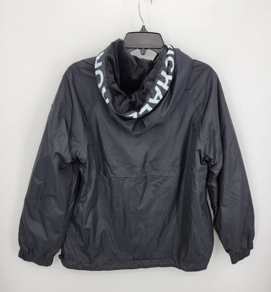 Michael Kors Coat Mens Medium Black Puffer Logo Spellout Hood Y2K 90s Outerwear - Image 2 of 4