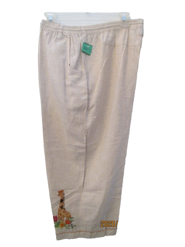 Vintage Women's Plus Size XL Clothing Lemon Grass Beige Capri New with ...