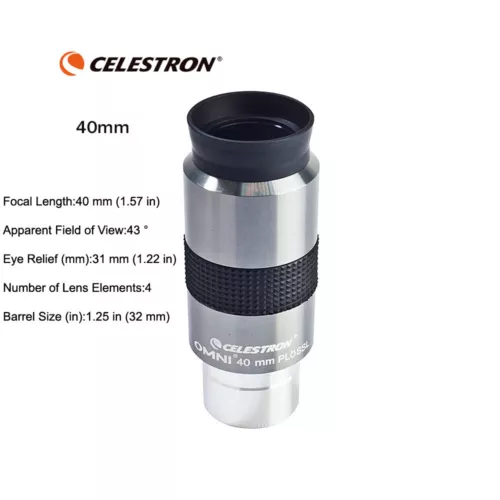 Celestron 1.25 inch 40mm Focal Length Omni Series Eyepiece Lens for Telescope - Picture 3 of 5