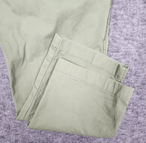 LL Bean Pants Womans 8 Green Favorite Fit Stretch Waistband Organic Cotton Boho - Picture 8 of 16