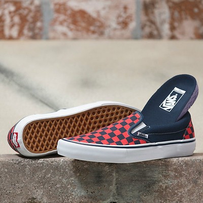 vans slip on checkerboard orange