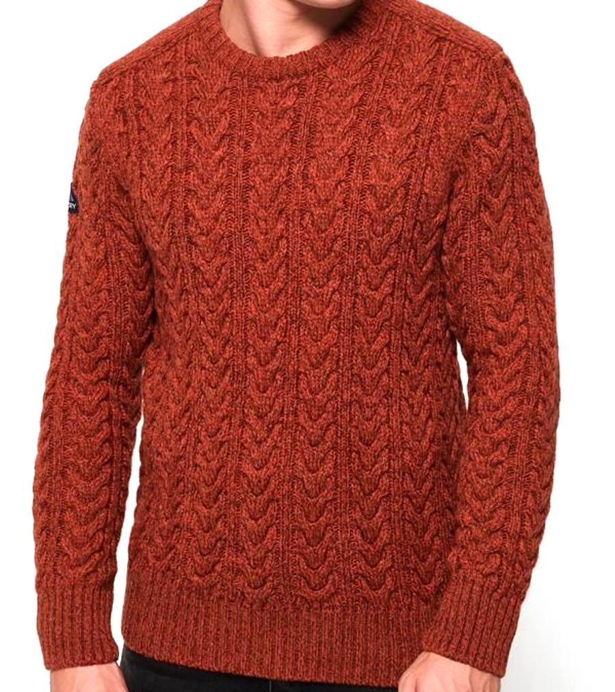 Cable Knit Jumper Orange Twist Sizes 