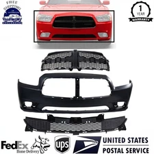 New Front Bumper Cover Fascia & Grille Assembly Kit For 2011-2014 Dodge Charger