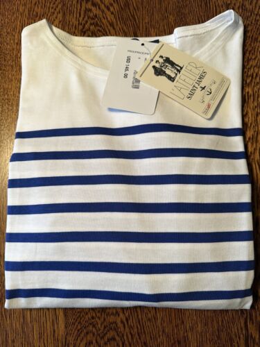 Saint James L’Atelier Classic French Nautical Stripe Blue White Top,Sz Small NWT - Picture 1 of 12