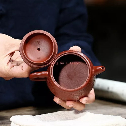 6.8oz Real Yixing Zisha Tea Pot Dahongpao Clay Marked Dragon Carved Jing Lan Pot - Picture 12 of 24