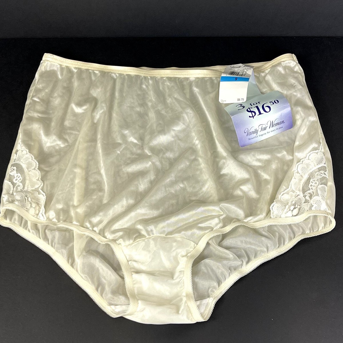 Vintage Vanity Fair High Waisted White Satin and Lace Panties | eBay