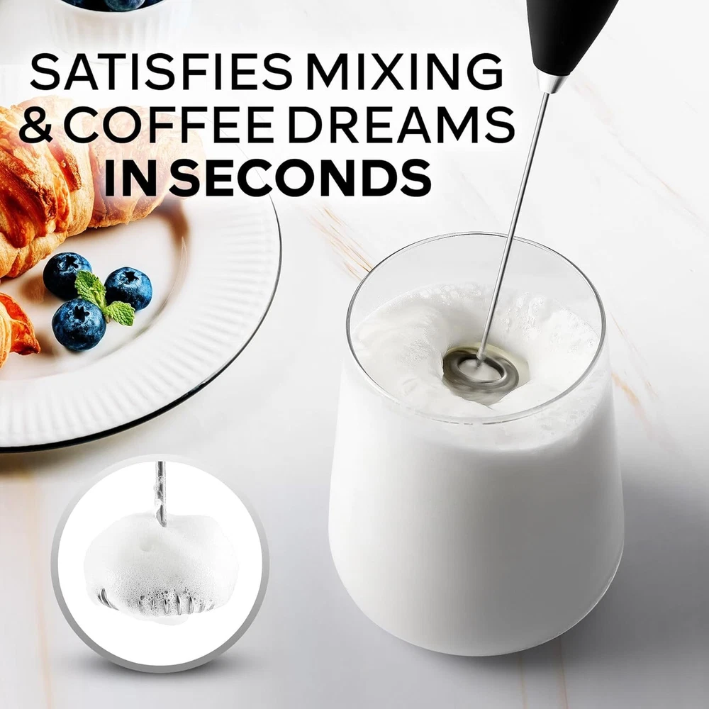 Milk Frother Wand Fast Handheld Drink Mixer Electric Whisk Foam Maker Coffee