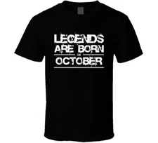 Legends Are Born In October Libra Scorpio Zodiac Birtday Gift T Shirt