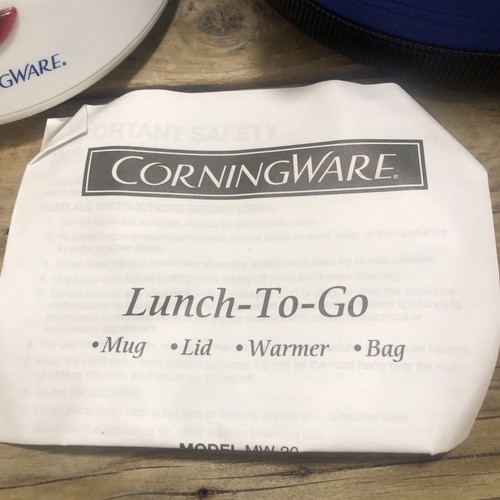 Corning Ware Portable Lunch-To-Go With Box Mug Lid Warmer Bag MW-20 Tested - Picture 2 of 9