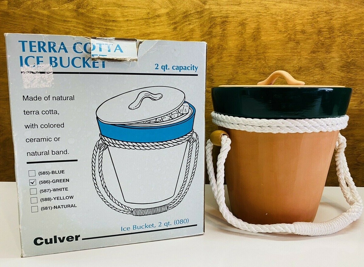 Aiキャロル コレット / Culvers Farm 1982 Vintage CULVER Terra Cota 2 Quart Ice Bucket In Original Box
