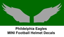 Philadelphia Eagles 1954-68 TB Wings MINI Football Helmet Decals 20 mil Silver