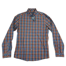 Club Room Mens Slim Fit 4-Way Stretch Plaid Dress Shirt Multicolor 15-15.5