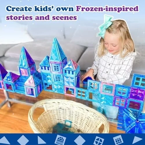Magnetic Building Blocks - Frozen Princess Toys for 3-8 Year Old Girls & Boys - Image 3 of 4