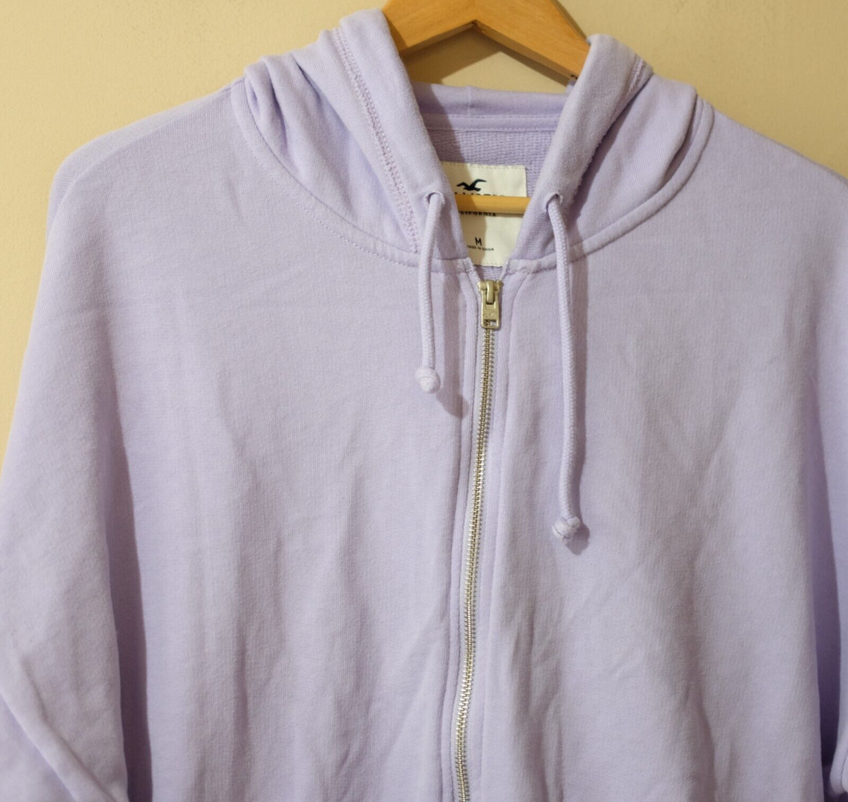 Hollister Crop Zip Hoodie Light Purple Women's M Long Sleeve #p85