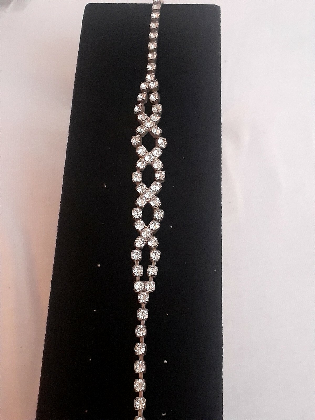 Vintage Rhinestone open work Statement Tennis Bra… - image 2