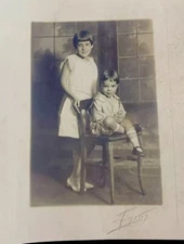 Real photo postcard Boy & Girl 1900's  L7B