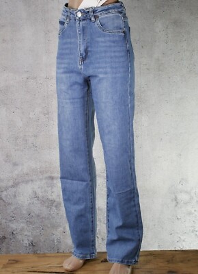   NORFY Jeans Gerades Bein Gerades Bein Straight Leg Hoher Bund high Waist *424