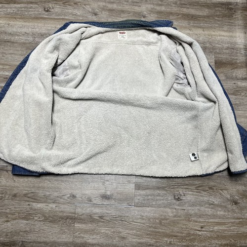 Levi’s Denim Jean Shacket Shirt Fleece Sherpa Lined Chore Coat Barn Jacket 2XL - Picture 9 of 12