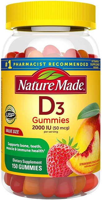 Nature Made Adult Gummies Vitamin D3 Strawberry Orange and ...