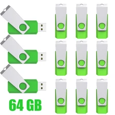 10 Pack 64GB USB Flash Drives Pen Memory Stick Thumb Drives Storage U Disk