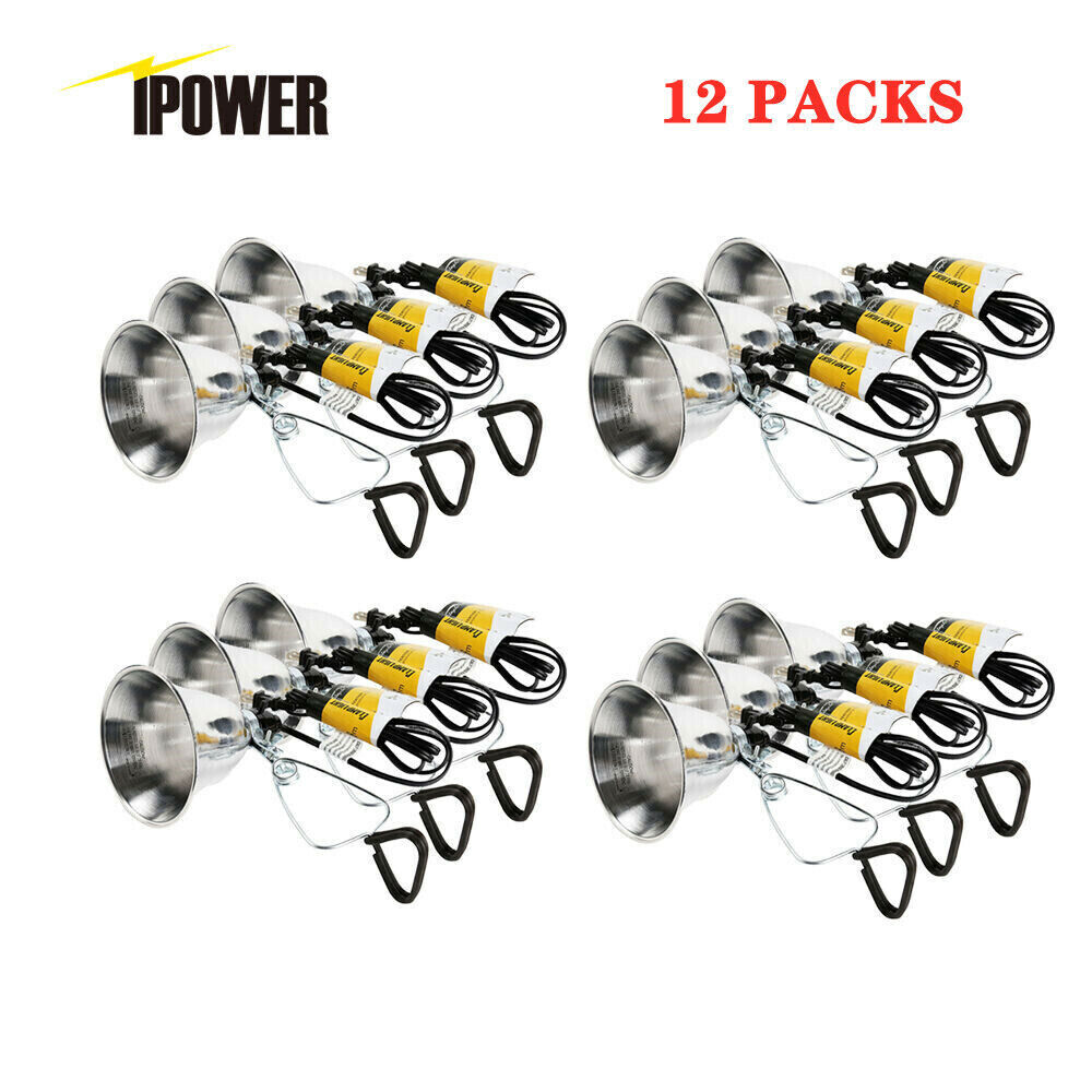 12X 60W Clamp Lamp with 5.5 Inch Aluminum Reflector for Indoor Work Lighting