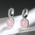 925 Silver Hoop Huggie Earrings Women 5 Color Square Zircon Dangle Drop