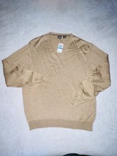 Saks Fifth Avenue Men  s Wool Silk Sweater in Tan NWT Size XL