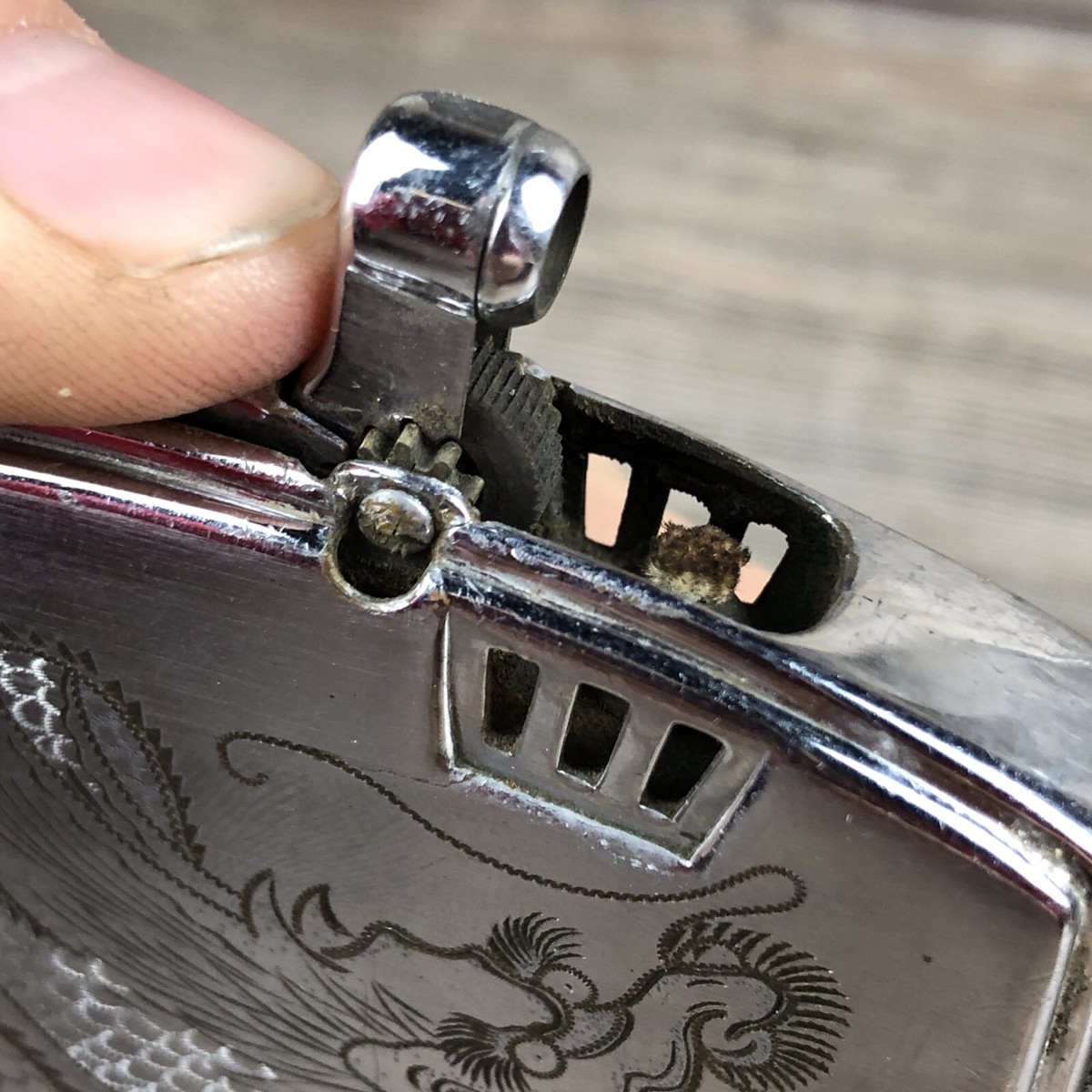 Vintage Michelin Dragon Shanghai China Textured Silver