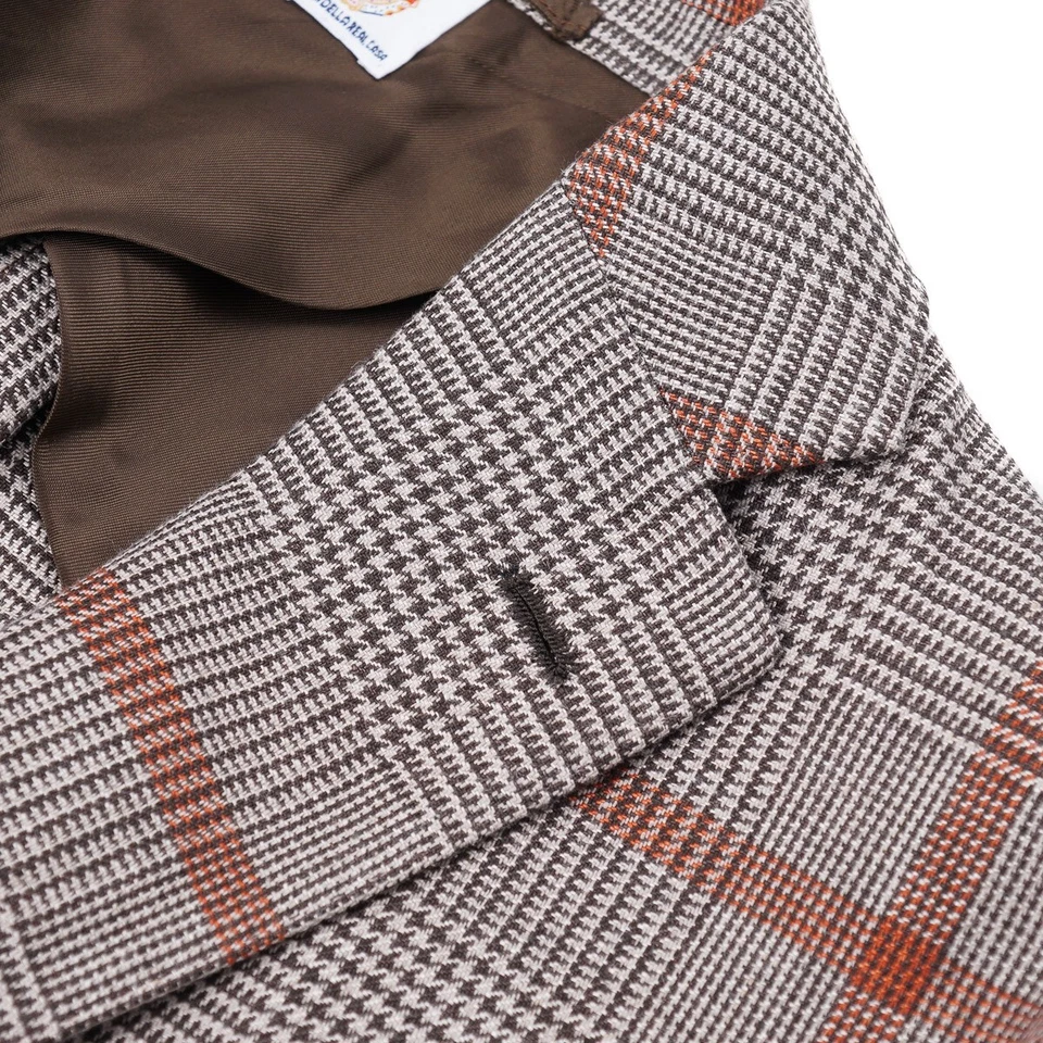 Abrigo deportivo Luigi Borrelli Napoli a cuadros tejido de lino 42R (UE 52) NUEVO CON ETIQUETAS Foto 4 de 4