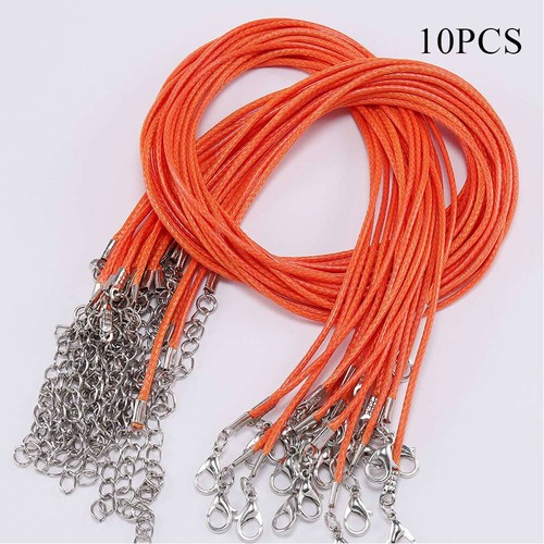 10Pcs Multicolor Leather Wax Necklace Cord DIY Chain String Rope Lobster Clasp - Picture 18 of 39