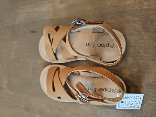Piper Finn Toddler Girls Leather Fisherman Tan Leather Sandals Sz 9 New NWT - 第 3/6 張圖片