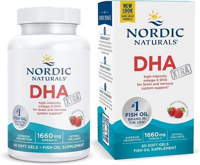 NORDIC NATURAL'S Nordic Naturals DHA Xtra 1660mg 60 Softgels (Strawberry) Emotional Well-Being