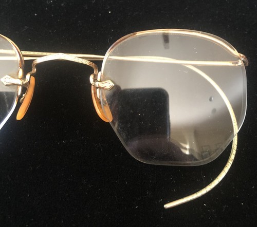 VINTAGE B&L GOLD FILLED EYEGLASS Frames 1/10 12K YGF Octagon Lenses - 4 7/16” - Picture 3 of 14