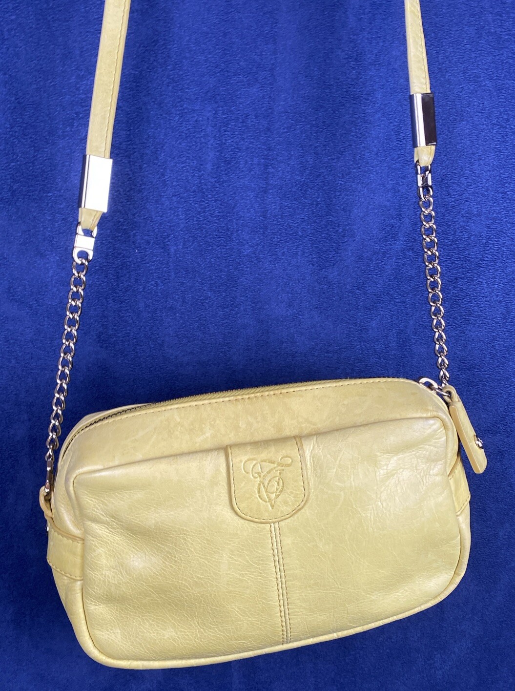 Tre Vero Crossbody Yellow Leather Camera Bag Purs… - image 2