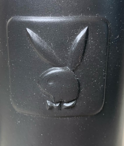 PLAYBOY VINTAGE DARK GREY BEER STEIN MUG RAISED BUNNY LOGO CLEAR GLASS BOTTOM - Picture 5 of 8