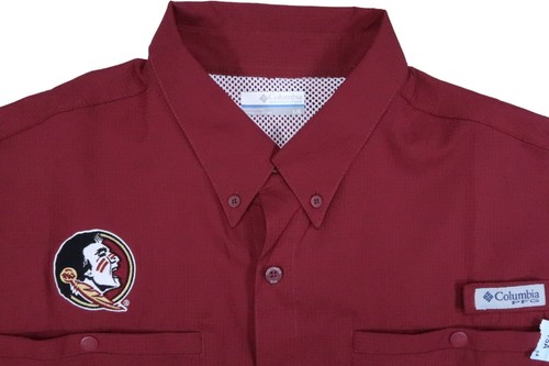NEU COLUMBIA FLORIDA STATE SEMINOLES LARGE PFG VENT TAMIAMI COLLEGIATE SHIRT SS