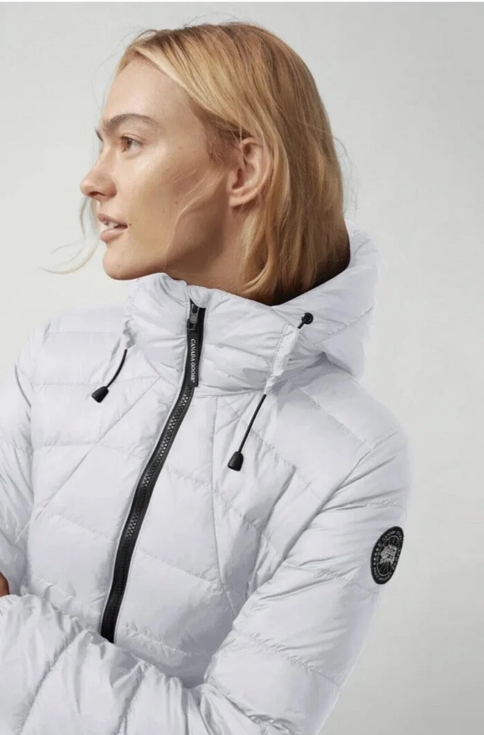 Canada Goose Giacca Donna Abbott con Cappuccio Etichetta Nera Colore: North Star Bianco