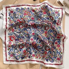 Paisley Print Schal 100% Maulbeerseide Schaltuch,12Momme, 53cm x 53cm, Rot Scarf