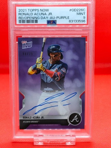 2021 Topps Now Ronald Acuna Jr. Atlanta Braves Auto /25 Graded #OD226C - Picture 11 of 24