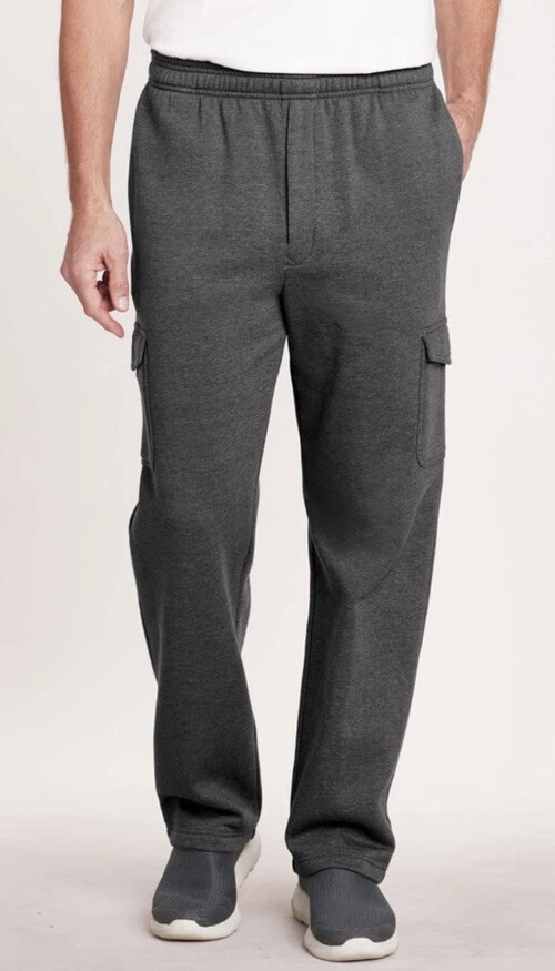 Pantalon de survêtement cargo pour hommes, taille grande, pantalon cargo charbon de bois John Blair en polaire suprême