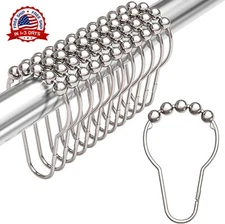 Shower Curtain Hooks Rings Stainless Steel Set of 12 Polished