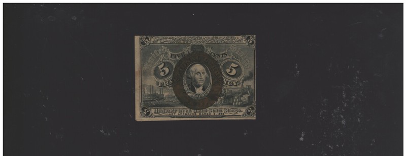 NICE FR. 1233 5 FIVE CENTS SECOND ISSUE FRACTIONAL CURRENCY NOTE NT0219