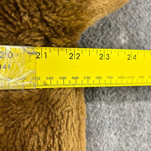 VINTAGE Faux Fur Coat Womens L? Brown Jacket Quilted Lined Three Button Sear 60s - Picture 13 of 14